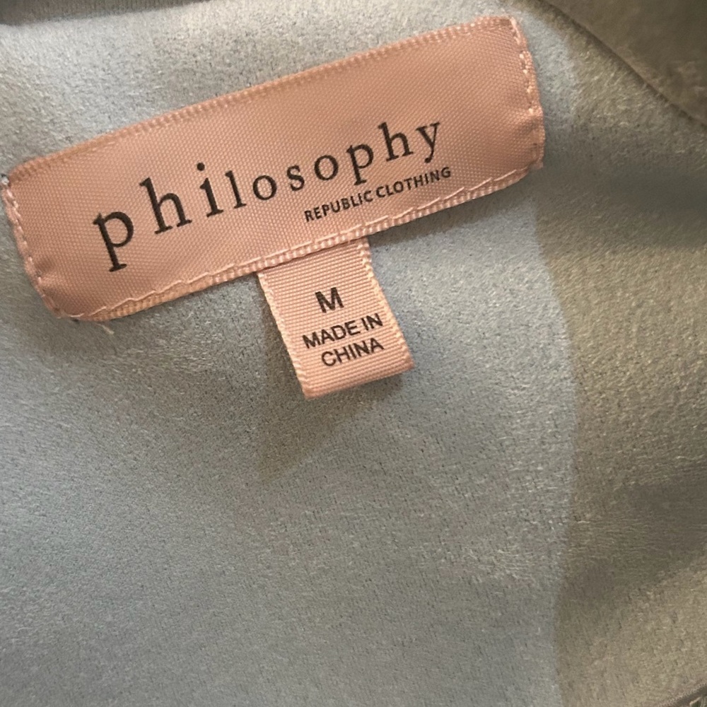philosophy Blue Women's Faux Leather Jacket - Picture 5 of 10